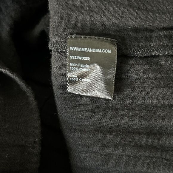 ME+EM Cheesecloth Pleat Detail Swing Mini Dress in Black 100% Cotton Size 6 - Picture 5 of 5